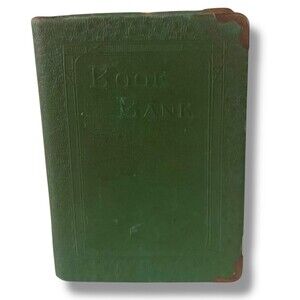 Green Metal Book Bank Advertising Small Souvenir Collectible Vignette Piece